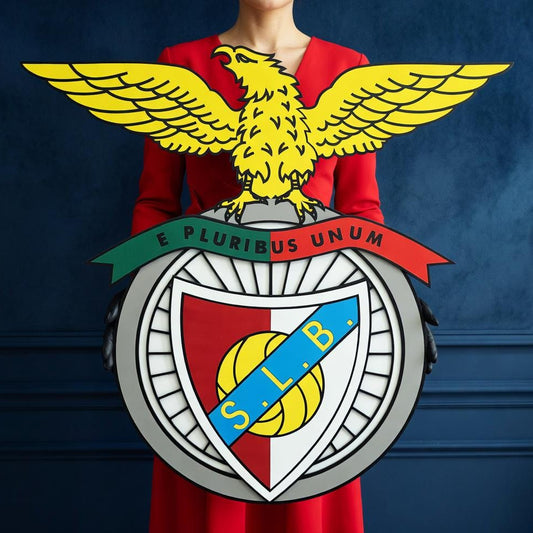 SL Benfica 3D Wood Sign – Portuguese Football Pride for Your Walls