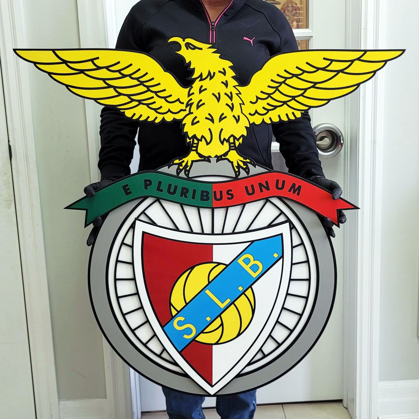 SL Benfica 3D Wood Sign – Portuguese Football Pride for Your Walls
