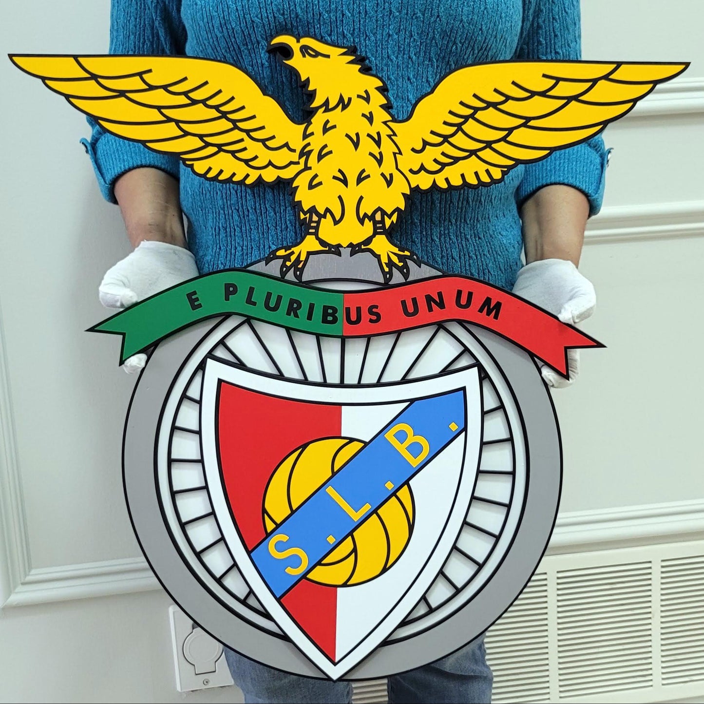 SL Benfica 3D Wood Sign – Portuguese Football Pride for Your Walls