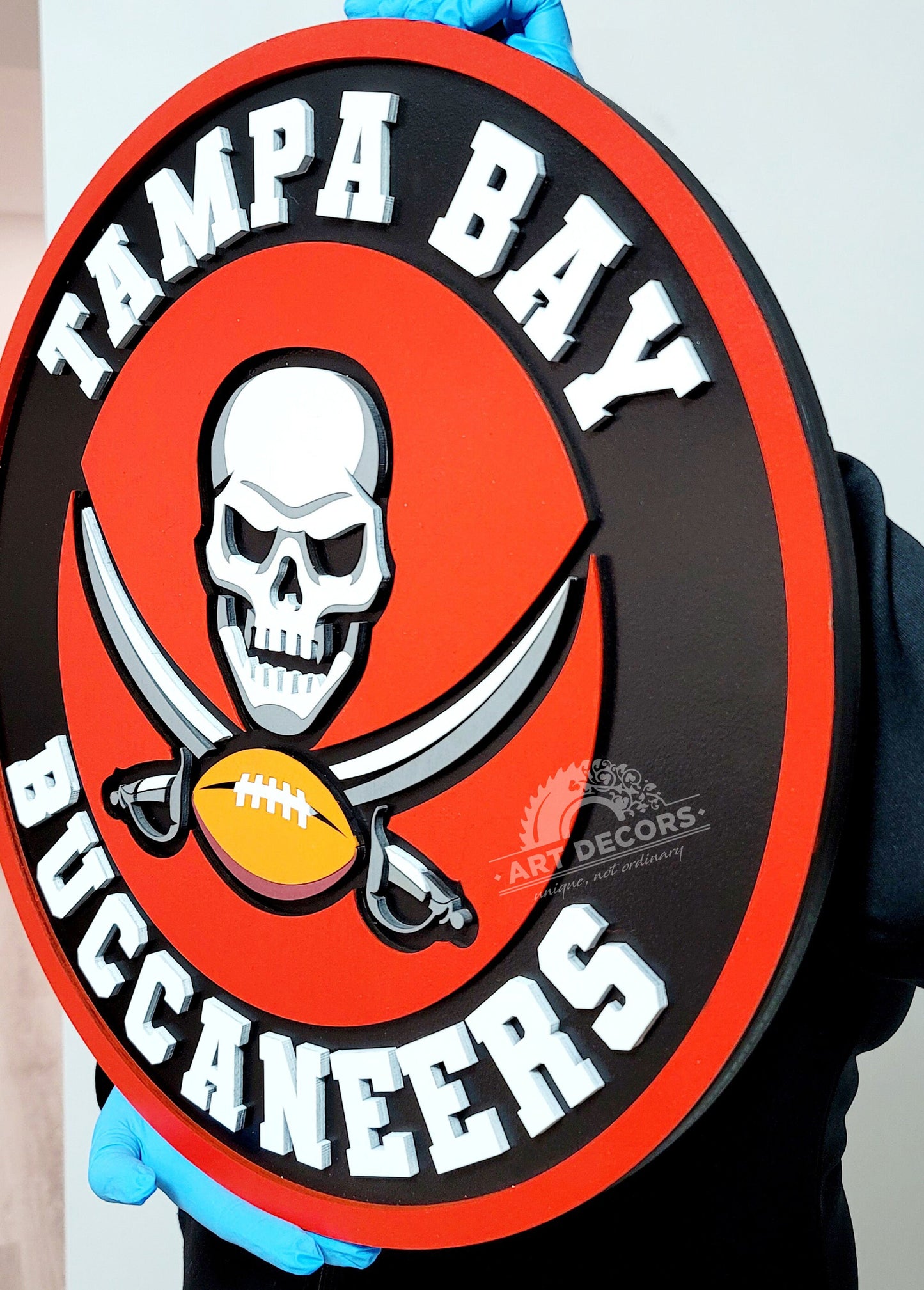 Tampa Bay Buccaneers 3D Wooden Logo Sign | NFL Football Wall Art | Man Cave, Game Room &amp; Fan Cave Decor