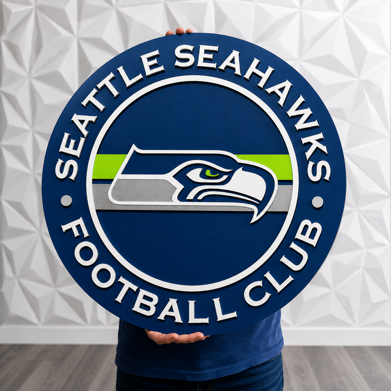 Seattle Seahawks 3D Wood Sign | Football Club Medallion, Man Cave Decor