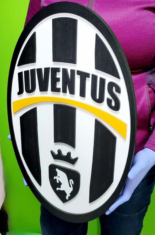 Juventus FC 3D Logo Sign | Man Cave gift, Games Room Football Soccer Decor