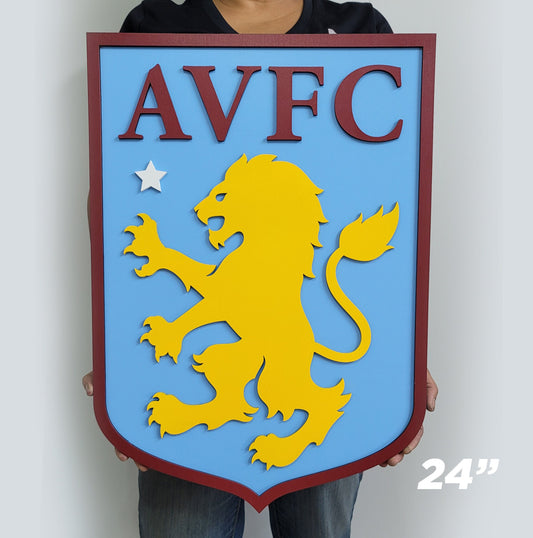 Aston Villa FC 3D Multi-Layer Wooden Logo Sign | Soccer Wall Decor | Man Cave, Game Room &amp; Football Fan Gift