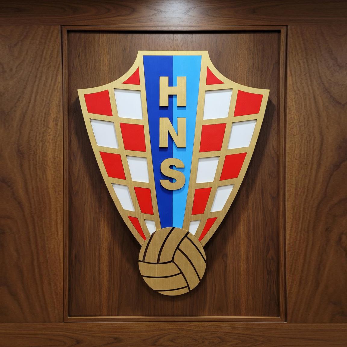 Croatia Football Team 3D Multi-Layer Wooden Sign | 🇭🇷 Croatia Soccer Logo Medallion | 🏟️ Man Cave, Game Room &amp; Fan Gift