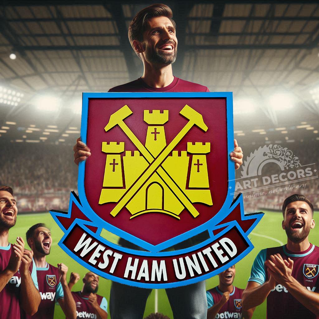 West Ham United FC 3D Wooden Sign – A Statement Piece for Hammers Fans