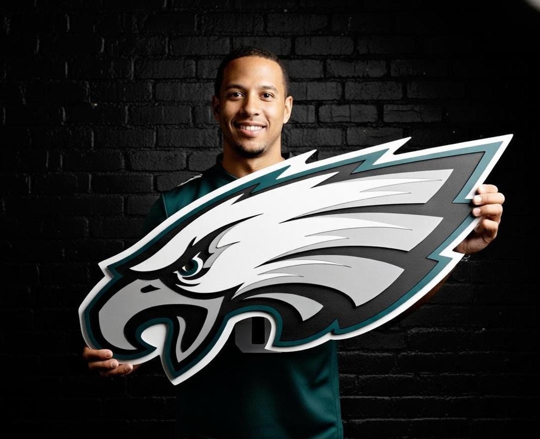 Philadelphia Eagles 3D Wood Sign – Multi-Layer Football Games Room Wall Decor