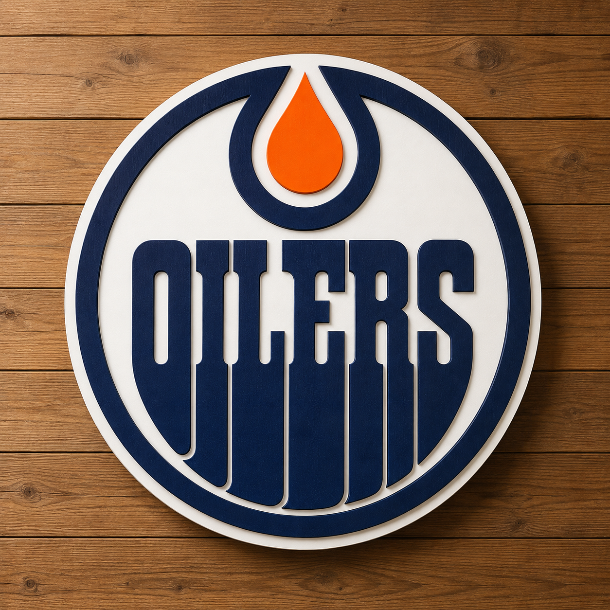 Edmonton Oilers 3D Wood Sign – Canadian Hockey Decor Made for the Fan Cave