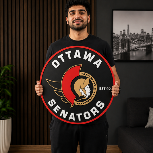 Ottawa Senators 3D Wood Sign – Canadian Hockey Decor Made in Ontario