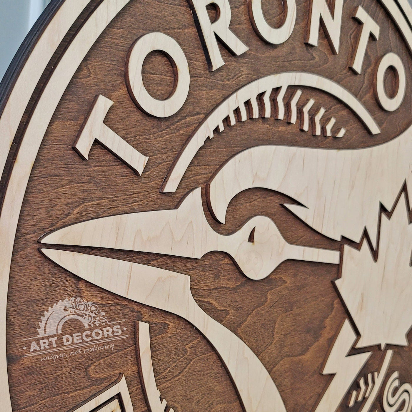 Letrero rústico 3D de los Toronto Blue Jays | Decoración para Cueva de Hombre, Sala de Juegos y Garaje
