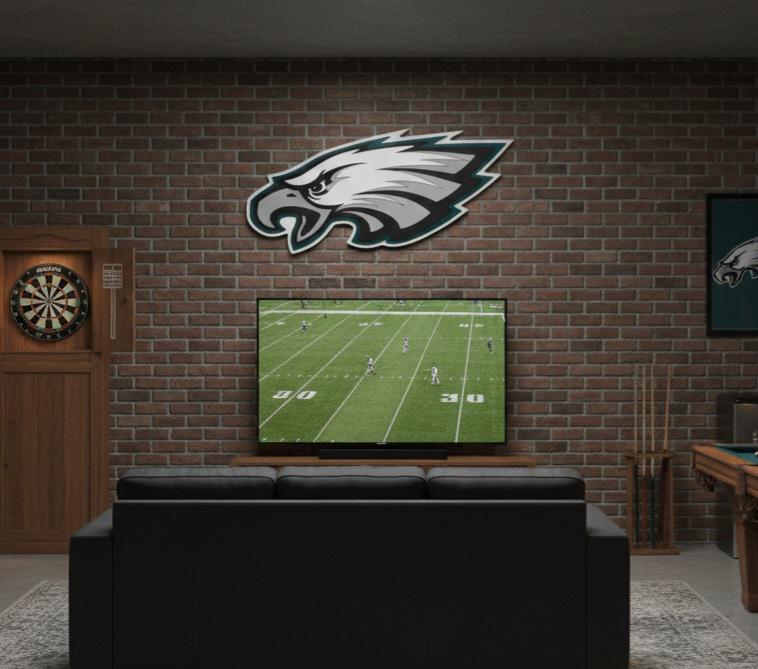 Philadelphia Eagles 3D Wood Sign – Multi-Layer Football Games Room Wall Decor