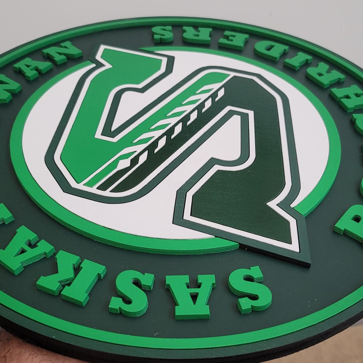 Saskatchewan Roughriders 3D Wooden Sign – Prairie Football Pride in Real Wood