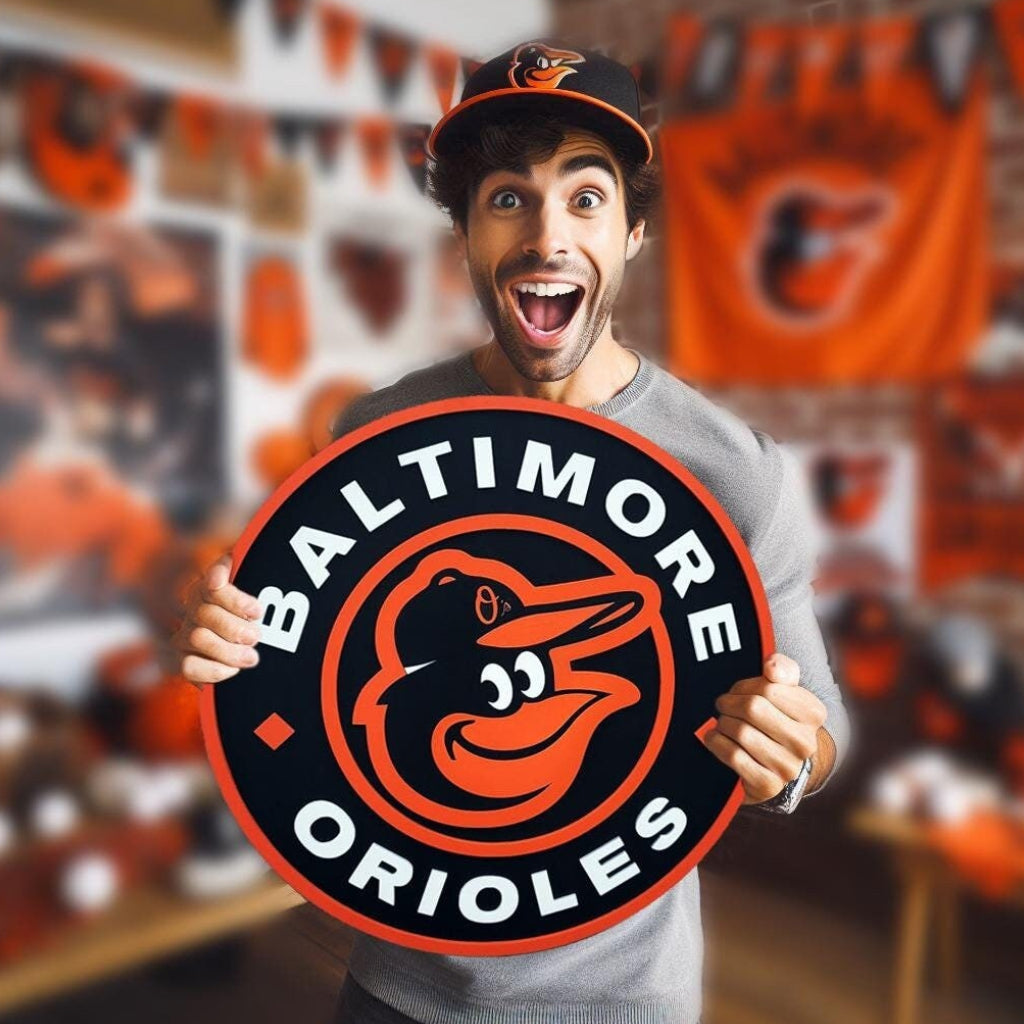 Baltimore Orioles 3D Wood Sign | Baseball Man Cave Wall Decor & Fan Gift