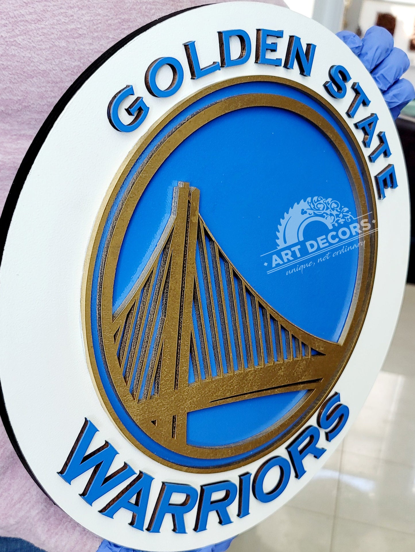 Golden State Warriors 3D  Sign | NBA Basketball Wall Decor