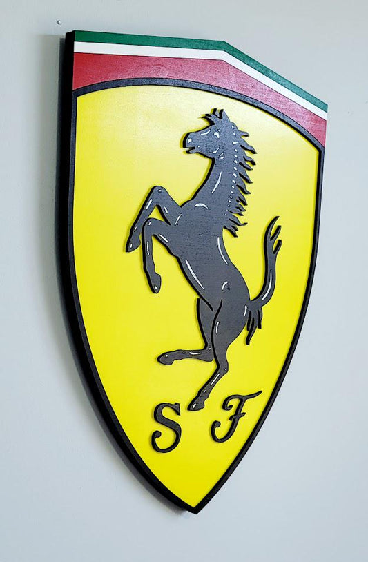 Ferrari 3D Luxury Car Logo Sign | Man Cave, Garage, Game Room Decor