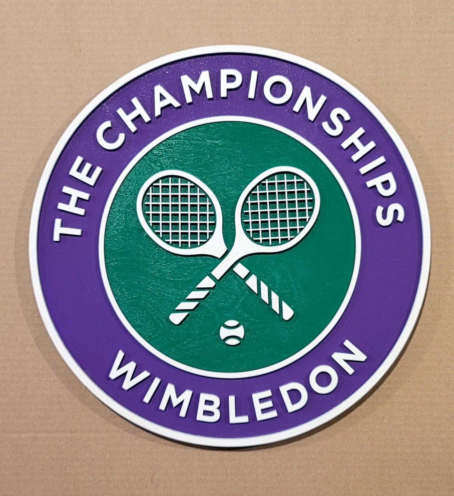 Wimbledon Championships 3D Wooden Tennis Sign | Man Cave & Game Room Wall Decor