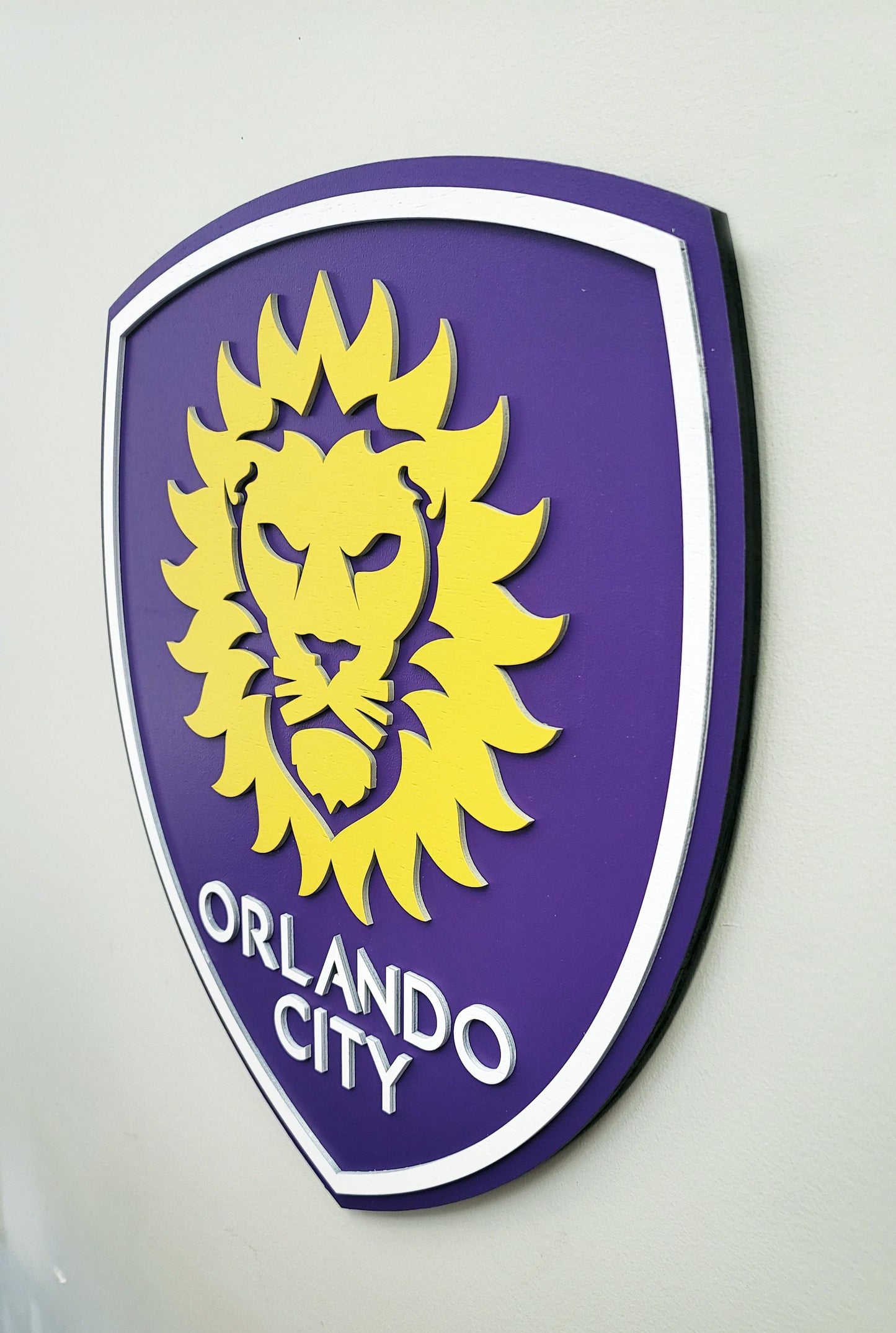Orlando City SC 3D Multi-Layer Wooden Soccer Logo Sign | MLS Wall Decor | Man Cave, Game Room &amp; Soccer Fan Gift