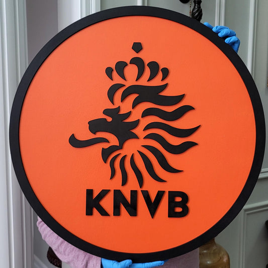 KNVB Netherlands 3D Wood Sign – Dutch Football Wall Decor