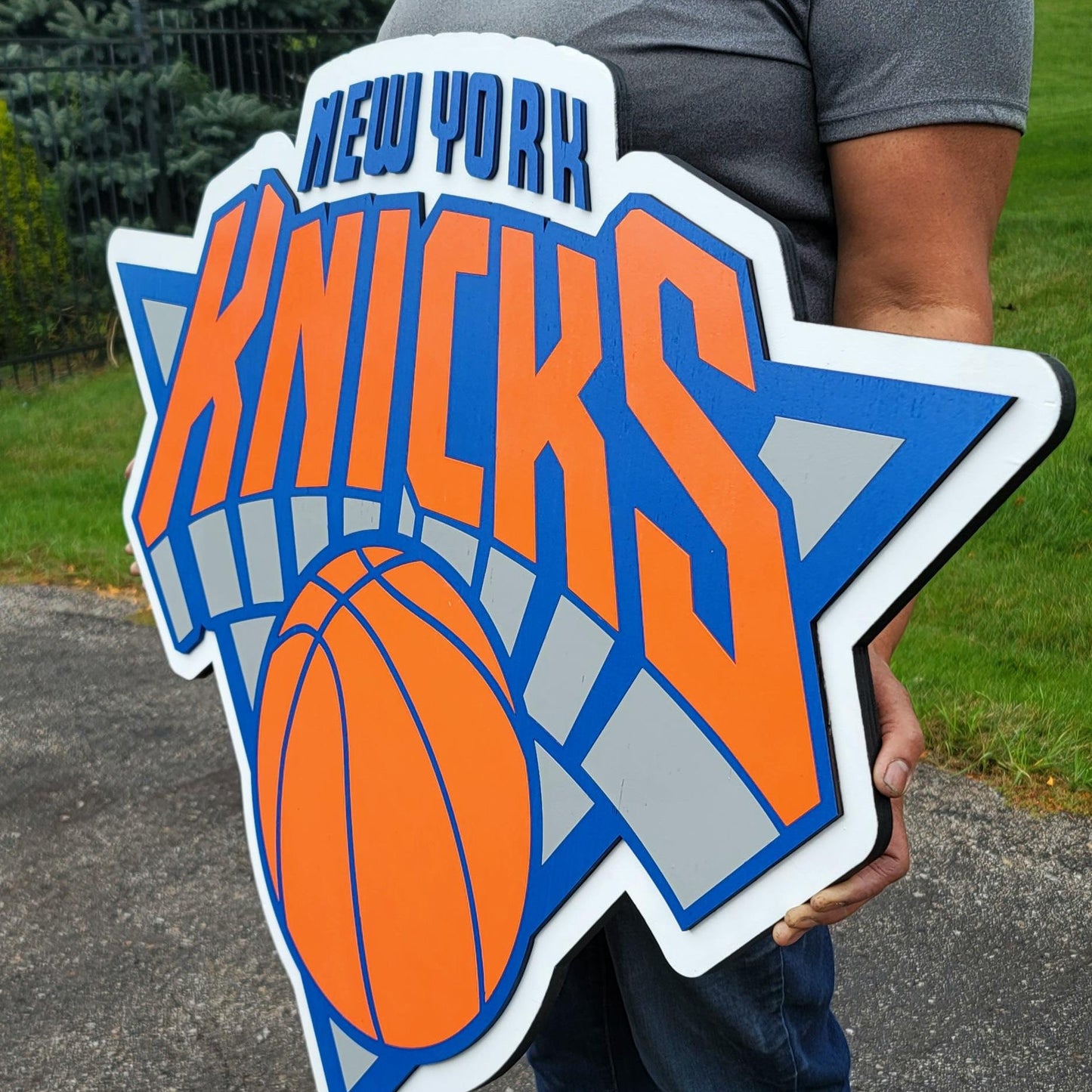 New York Knicks 3D Wood Sign | Man Cave Games Room Decoration
