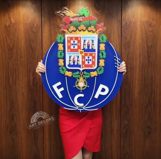 FC Porto 3D Wood Sign | Portuguese Soccer Team Medallion | FC Porto Wall Art | Football Fan Gift | Man Cave Decor | Portugal Club Logo