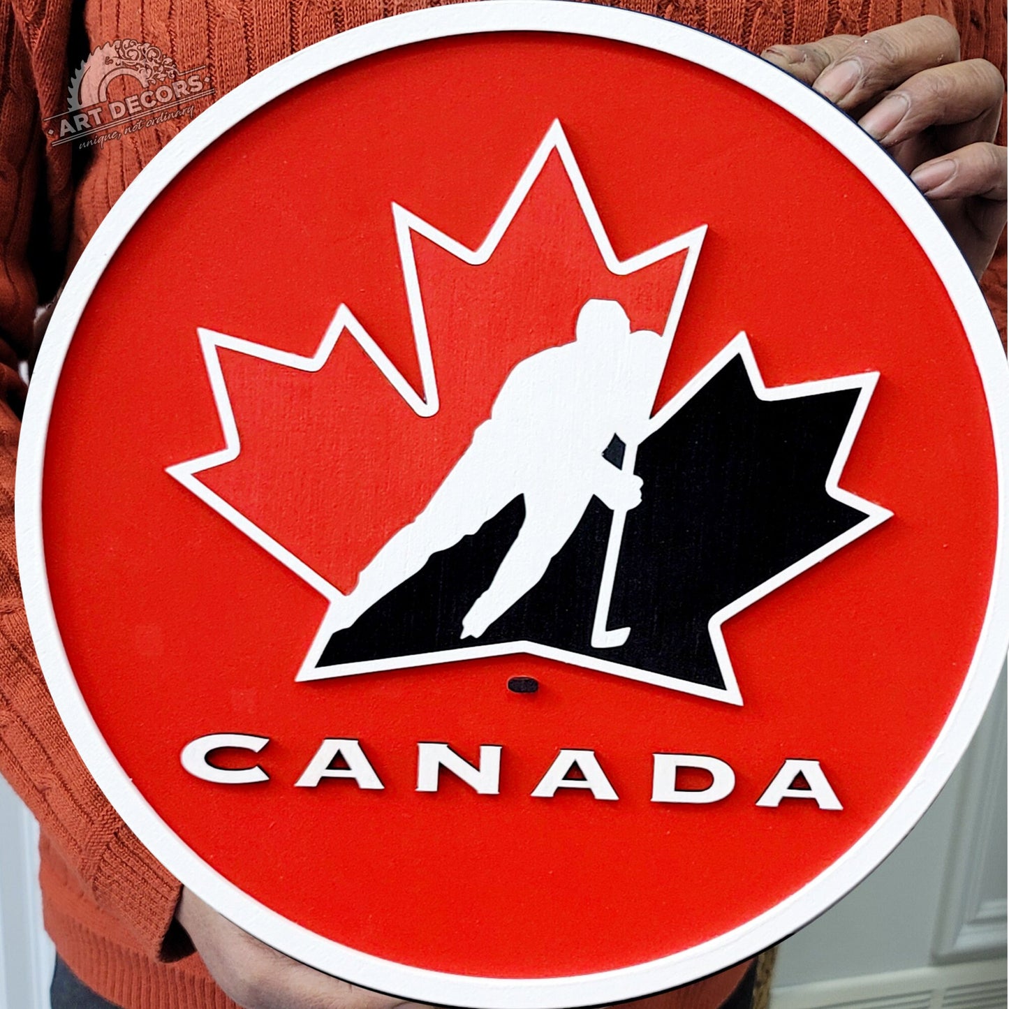 Hockey Canada 3D Wooden Sign – Canadian Hockey Pride, Made in Canada