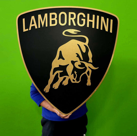 Lamborghini 3D Multi-Layer Wooden Logo Sign | Luxury Supercar Wall Decor | 🏁 Garage, Man Cave &amp; Car Enthusiast Gift