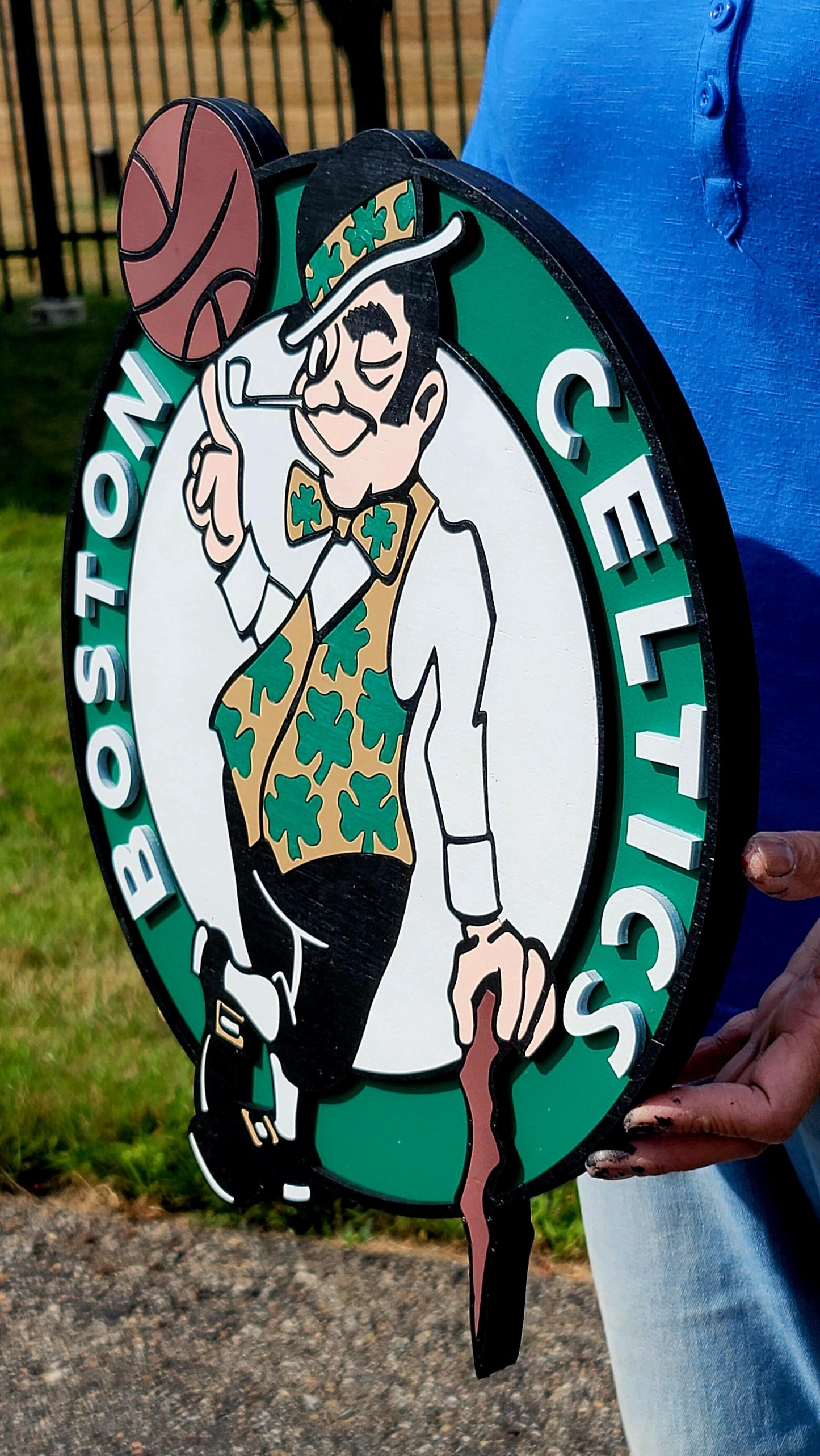 Boston Celtics 3D Wooden Logo Sign – Premium NBA Man Cave Wall Decor