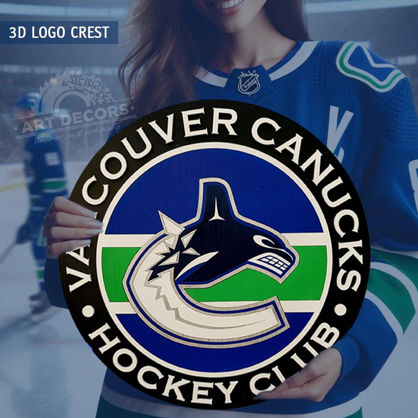 Vancouver Canucks 3D Wooden Sign | Hockey Wall Decor, Man Cave & Canucks Fan Gift
