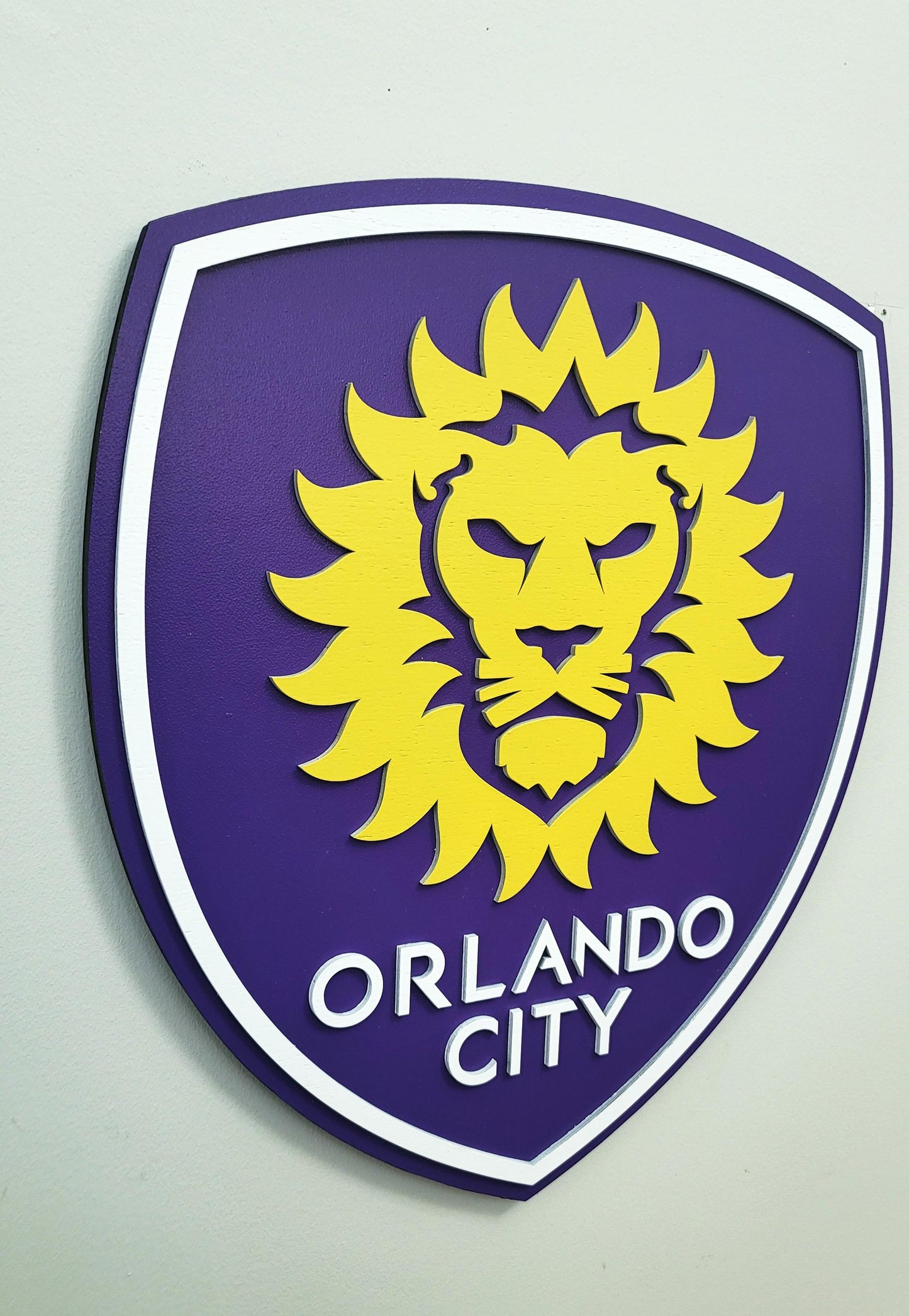 Orlando City SC 3D Multi-Layer Wooden Soccer Logo Sign | MLS Wall Decor | Man Cave, Game Room &amp; Soccer Fan Gift