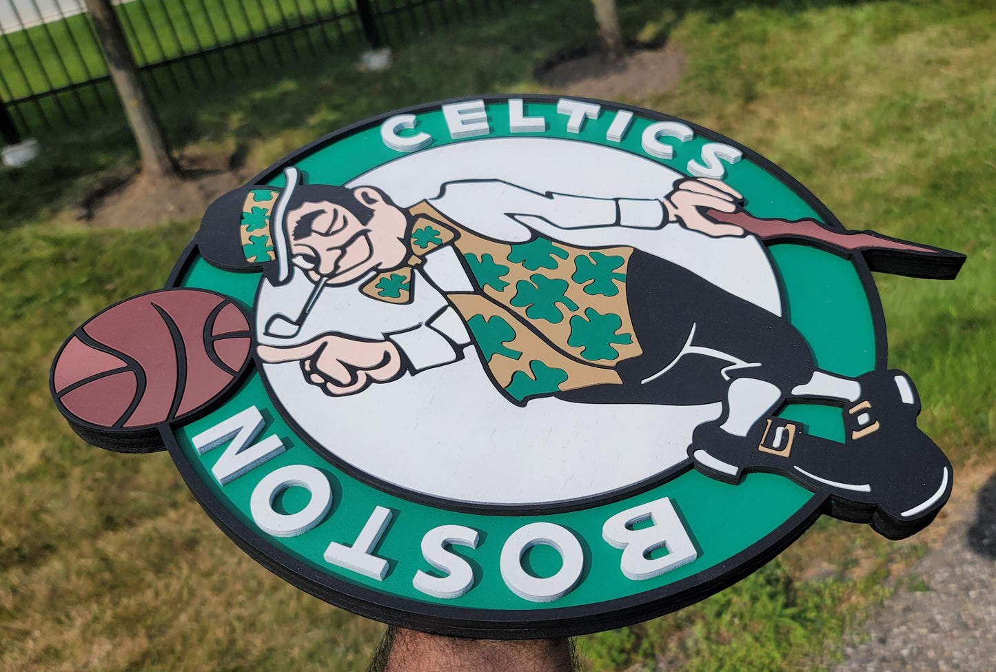 Boston Celtics 3D Wooden Logo Sign – Premium NBA Man Cave Wall Decor