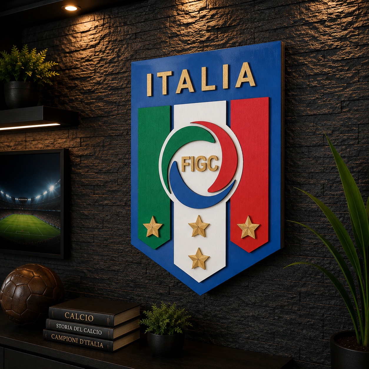 Italia 3D Wooden Soccer Sign – Celebrate the Azzurri at Home
