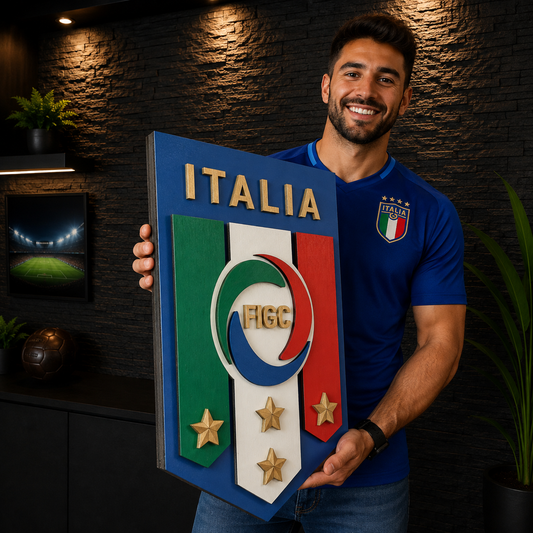 Italia 3D Wooden Soccer Sign – Celebrate the Azzurri at Home