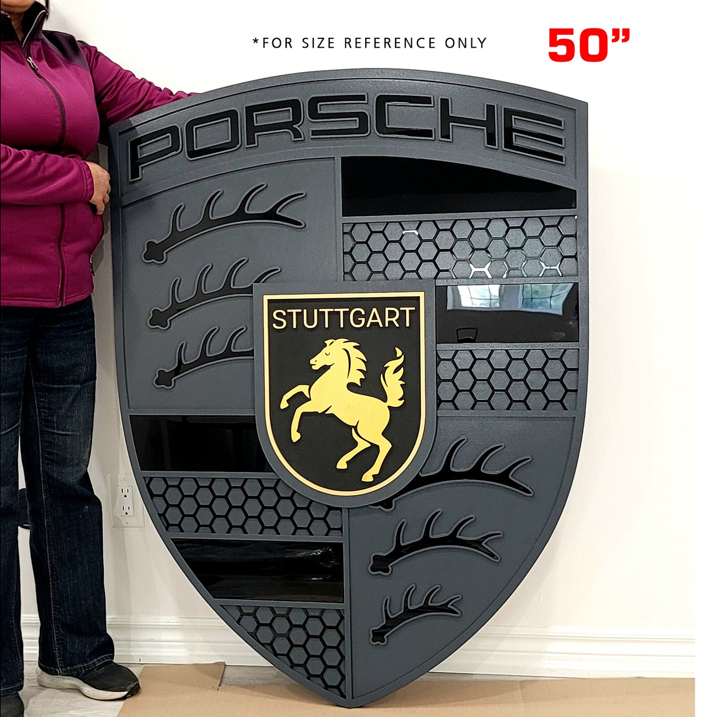 Porsche 3D Logo Sign – Premium Wooden Wall Art for Garage, Man Cave & Porsche Enthusiasts