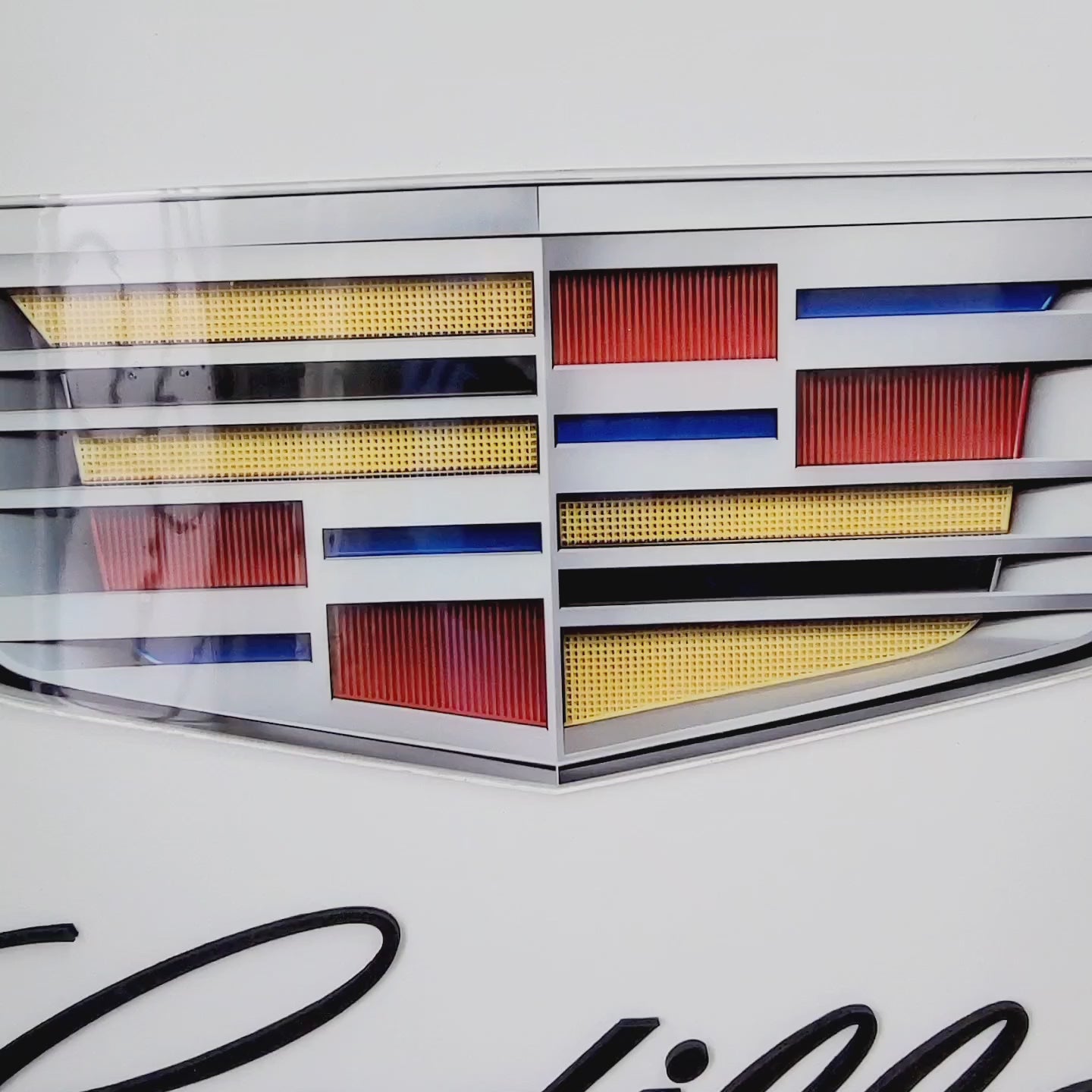 Cadillac 3D Wooden Logo Sign | Round Car Medallion Wall Art | Luxury Garage, Man Cave & Automotive Decor