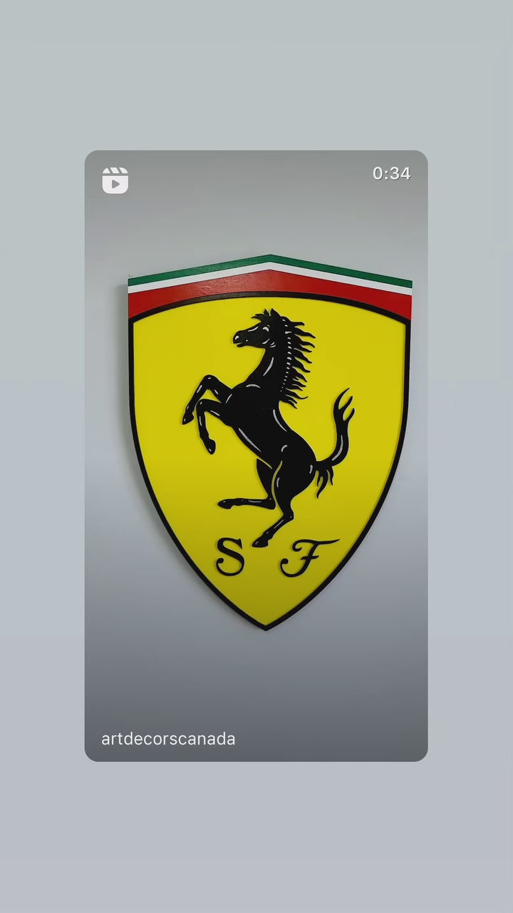 Ferrari 3D Luxury Car Logo Sign | Man Cave, Garage, Game Room Decor