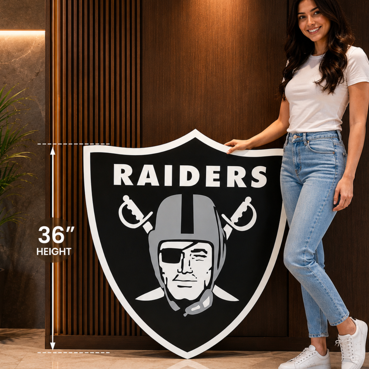 Raiders Football 3D Wooden Sign – Built for Raider Nation