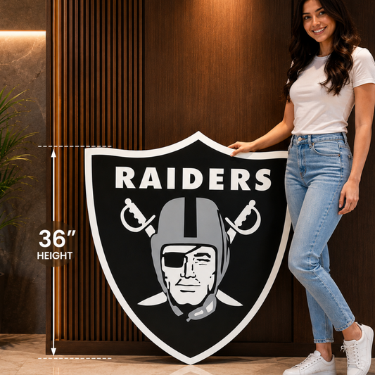 Raiders Football 3D Wooden Sign – Built for Raider Nation