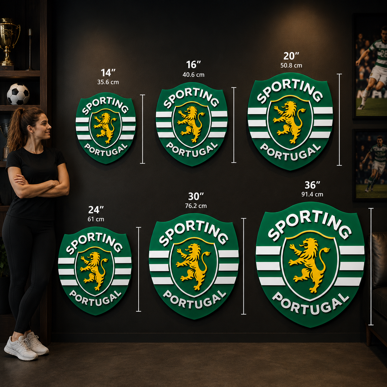 Sporting SCP Portugal 3D Wooden Logo Sign | Football Man Cave & Game Room Wall Decor